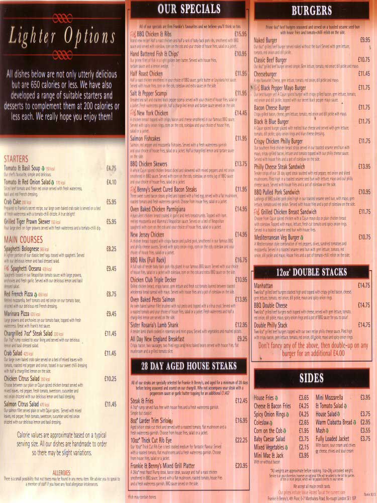 Chester Restaurant Guide - Frankie and Benny's 4